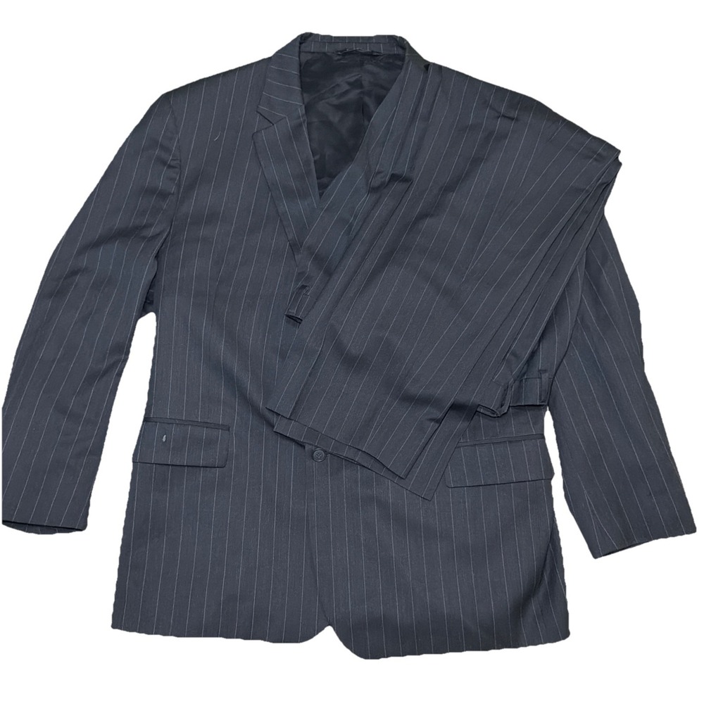 Jos A Bank 52R 38x28‎ 2pc Pant Suit Black Travelers Collection 100% Wool